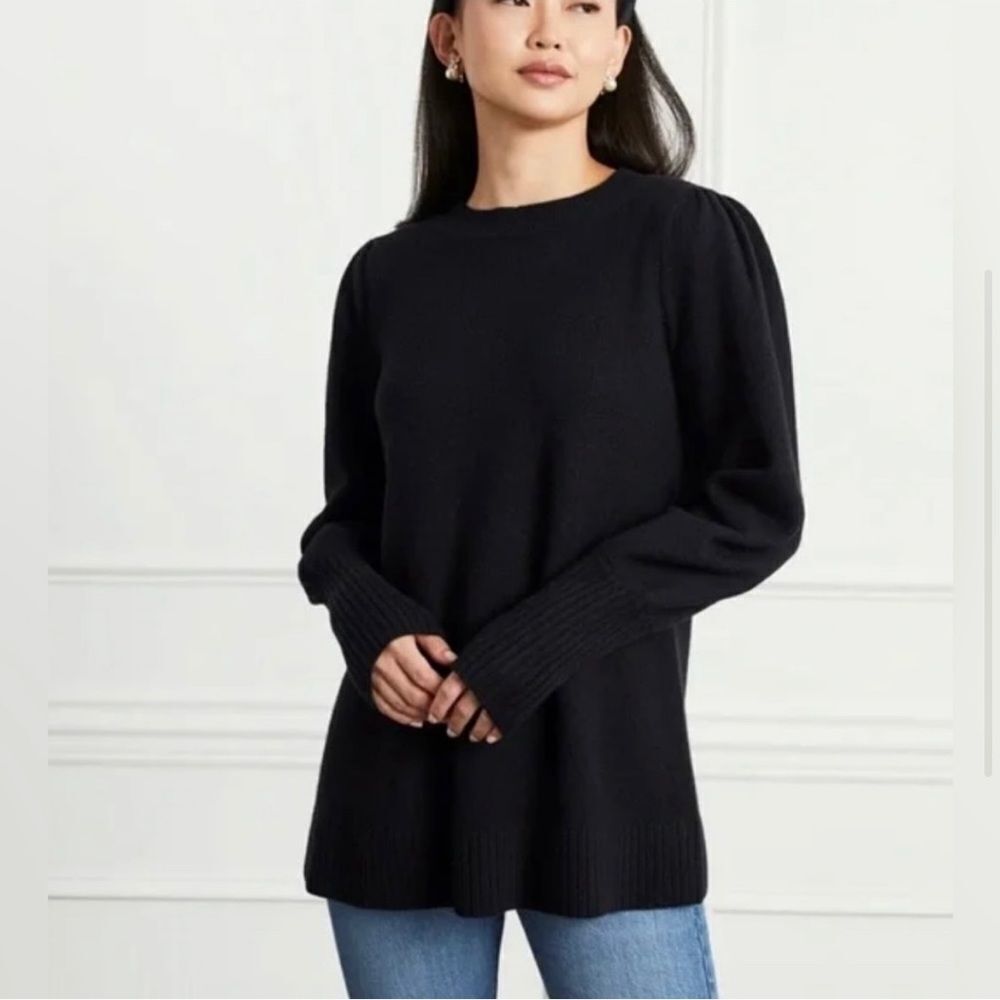 Hill House Sylvie Sweater Black 100% Merino Wool XS NWT Puff Sleeve - Picture 4 of 11